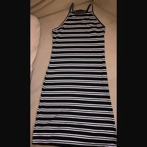 Black and White Stripe Midi Dress